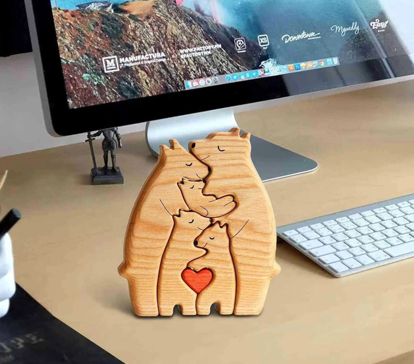 Wooden Animal Puzzle Decor Set