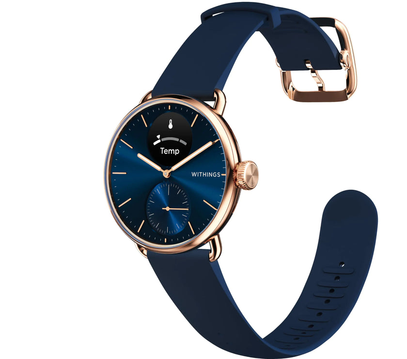 Withings ScanWatch 2 - Hybrid Smart Watch Heart Rate Monitoring Fitness Tracker Cycle Tracker Sleep Monitoring GPS Tracker 30-Day Battery Life Android & Apple Compatible HSA/FSA