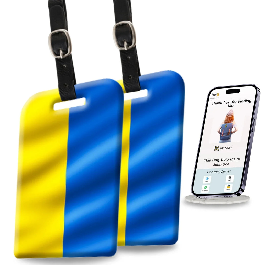 Smart Bag Security Tag - Ukraine Flag [Pack 2]-0