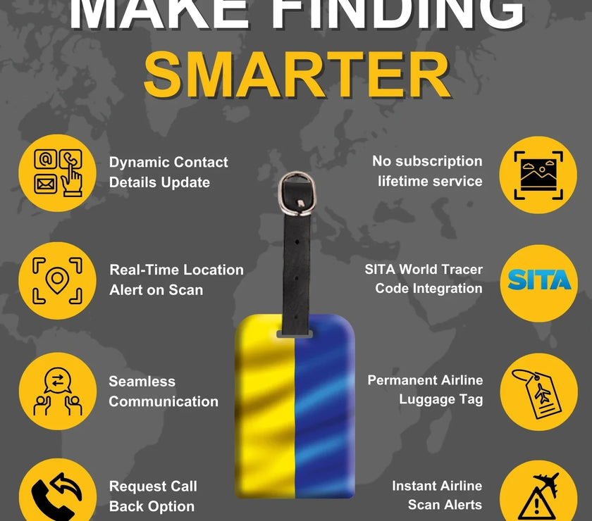Smart Bag Security Tag - Ukraine Flag Pack 2