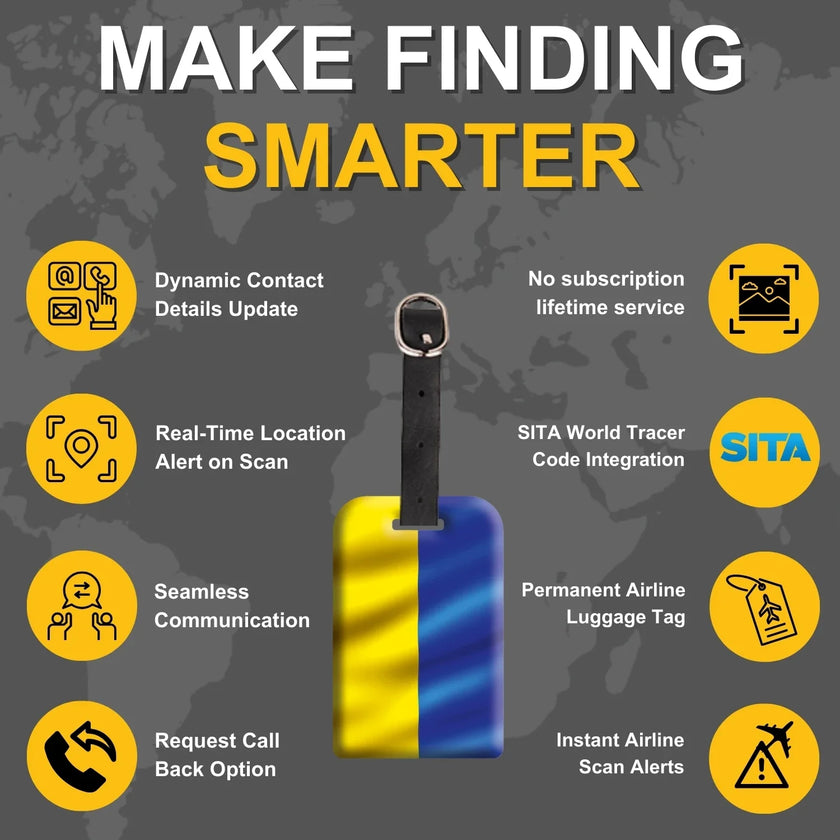 Smart Bag Security Tag - Ukraine Flag Pack 2