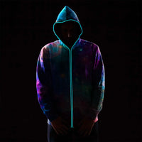 Digital Print Starry Hooded Sweatshirt for Men