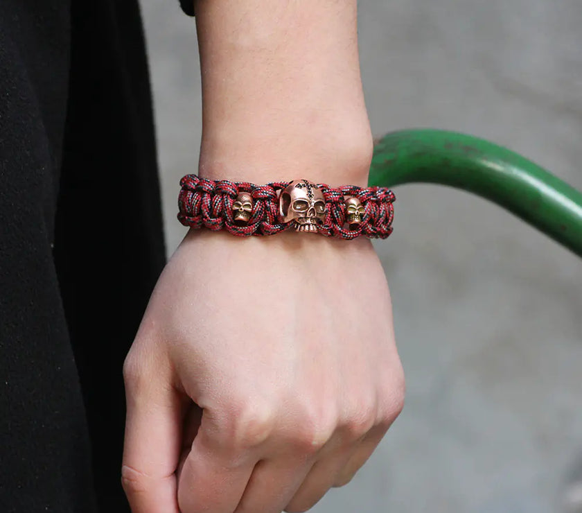 7-Core Parachute Cord Bracelet with Copper Parts