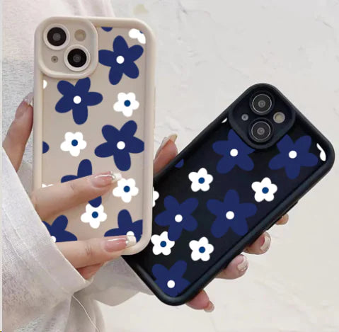 Chic Blue Blossom Silicone Case