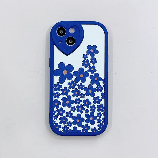 Chic Blue Blossom Silicone Case